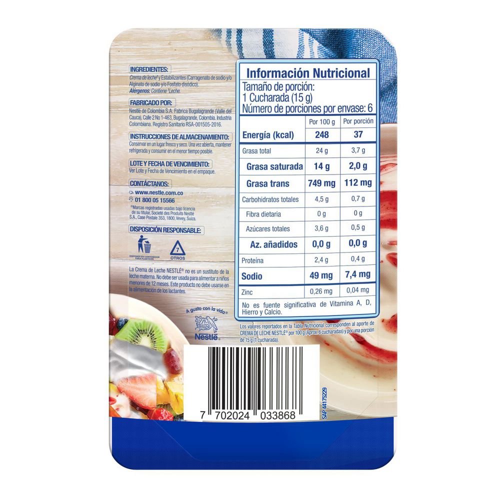 Crema de leche NESTLE sobre (90  gr) img #2