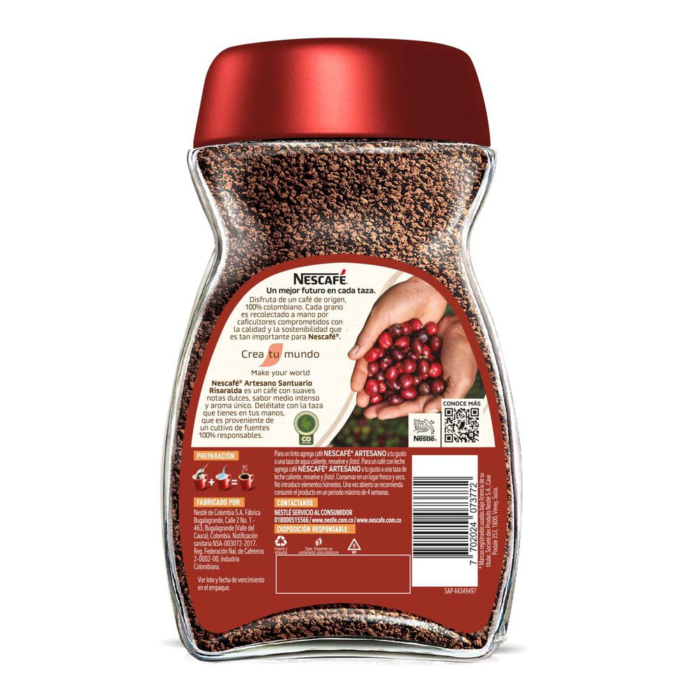Café NESCAFE artesano santuario Risaralda (85  gr) img #3