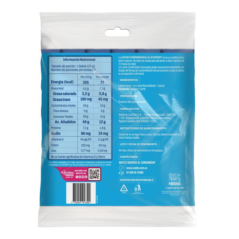 Leche condensada LA LECHERA pack lonchera x 6 sticks (150  gr) img #3