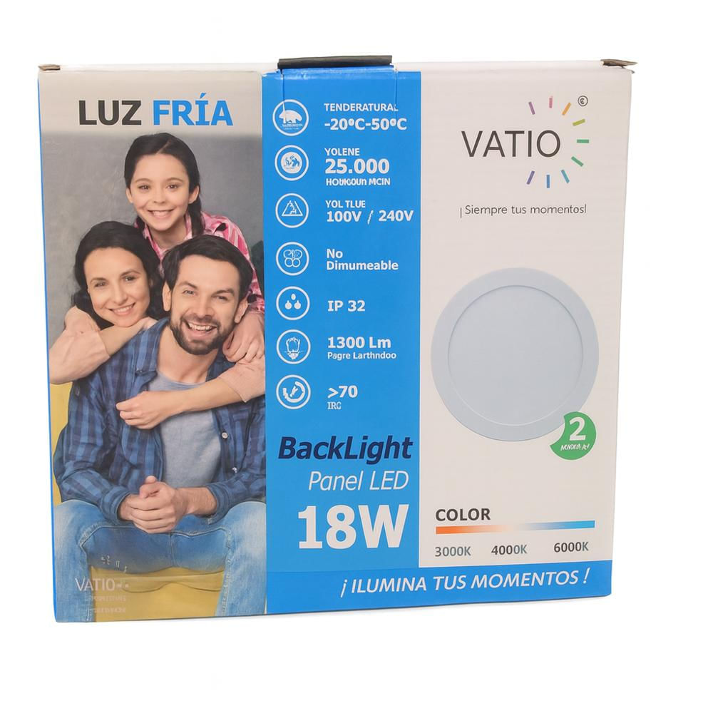 Panel Led 18W Incrustar Backlight Vatio img #1