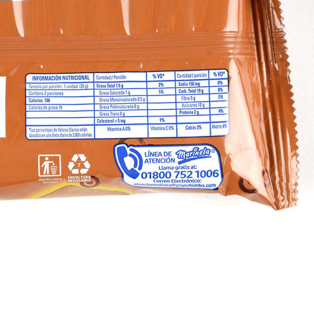 Pastelito MARINELA Relleno Ponqué De Chocolate (70  gr) img #2