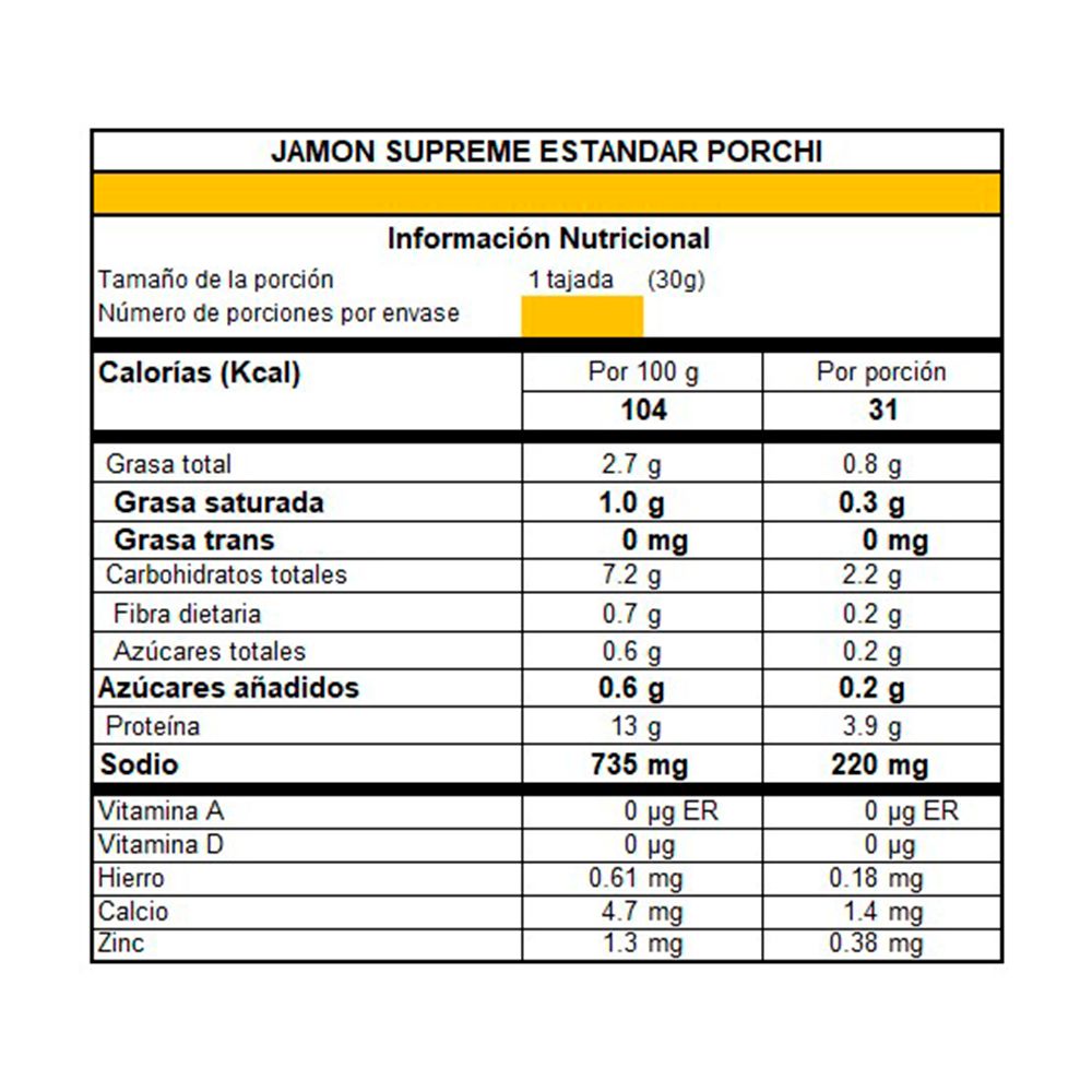 Jamón  PORCHI supreme estándar img #3
