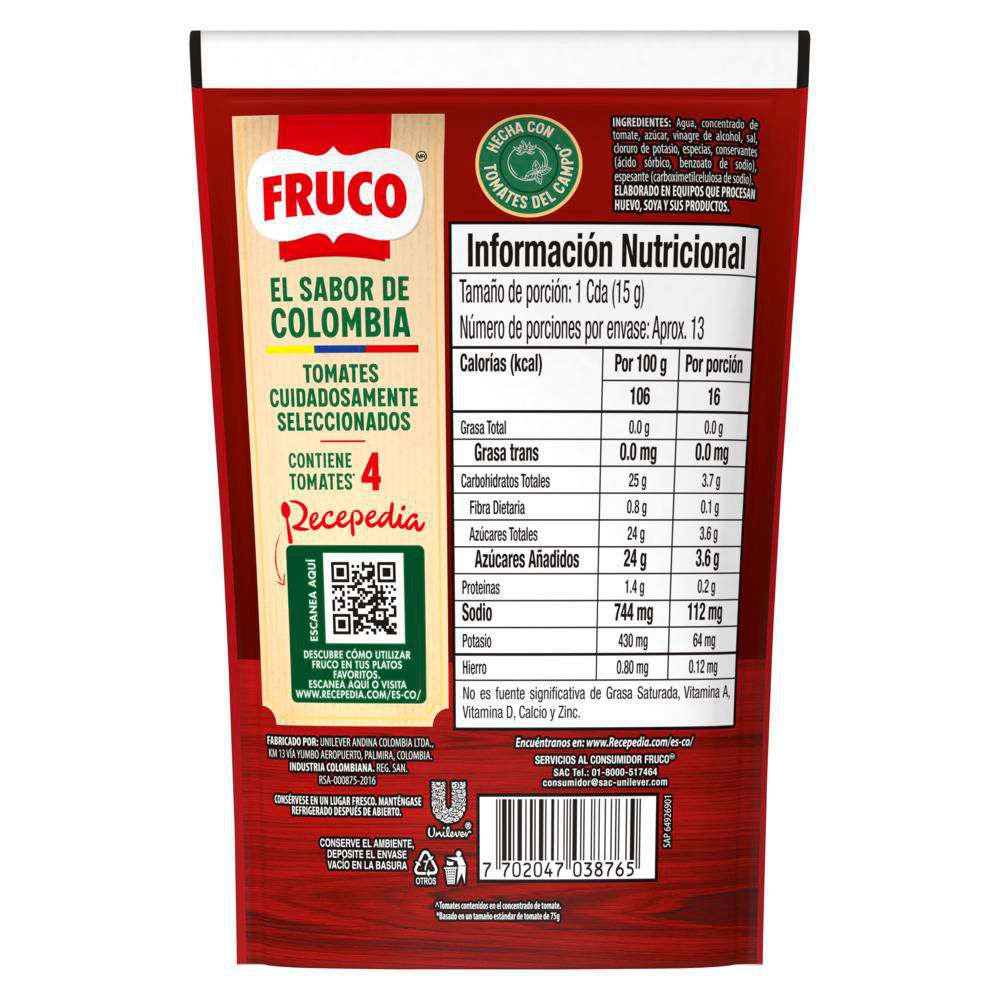 Salsa de tomate FRUCO doy pack (190  gr) img #4
