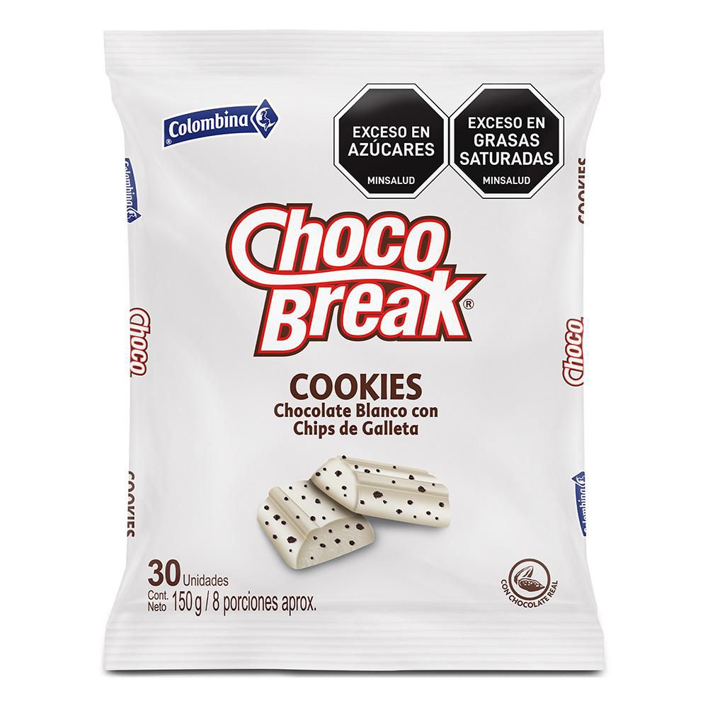 Chocolates CHOCOBREAK blanco con chips de galleta (150  gr) img #1