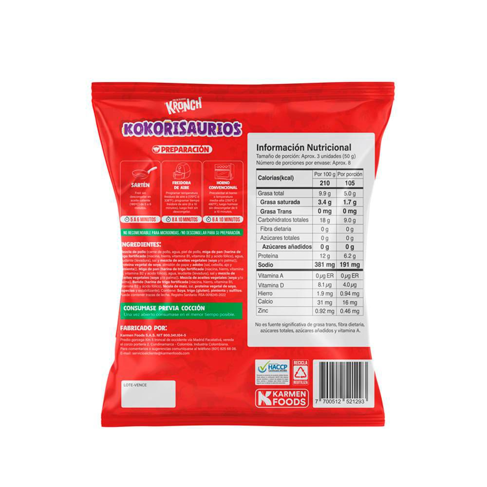 Nuggets de pollo KOKORIKO kokorisaurios apanados x20und (400  gr) img #3