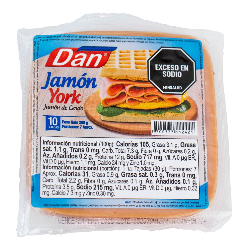 Jamón  DAN york de cerdo (200  gr) img #1