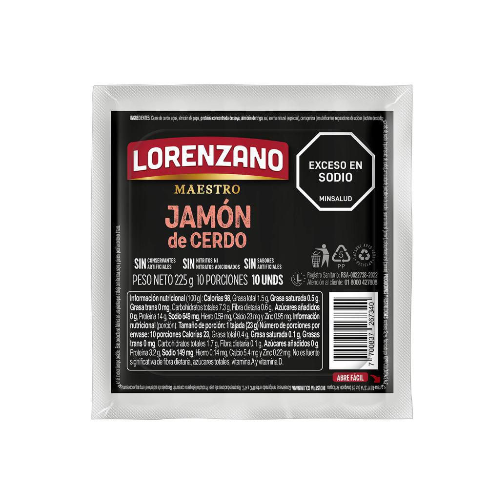 Jamón  LORENZANO de cerdo (225  gr) img #1
