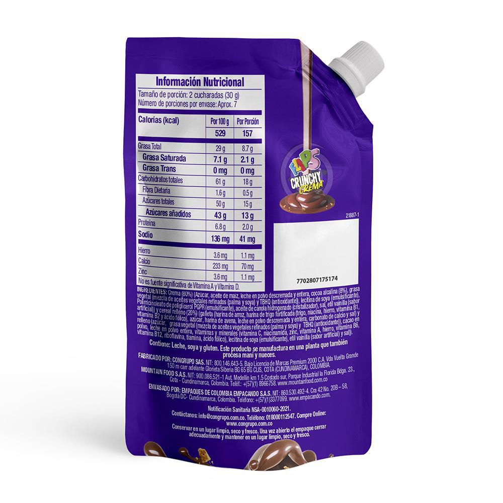 Crema de chocolate FLIPS crunchy con trozos cereal relleno (200  gr) img #2