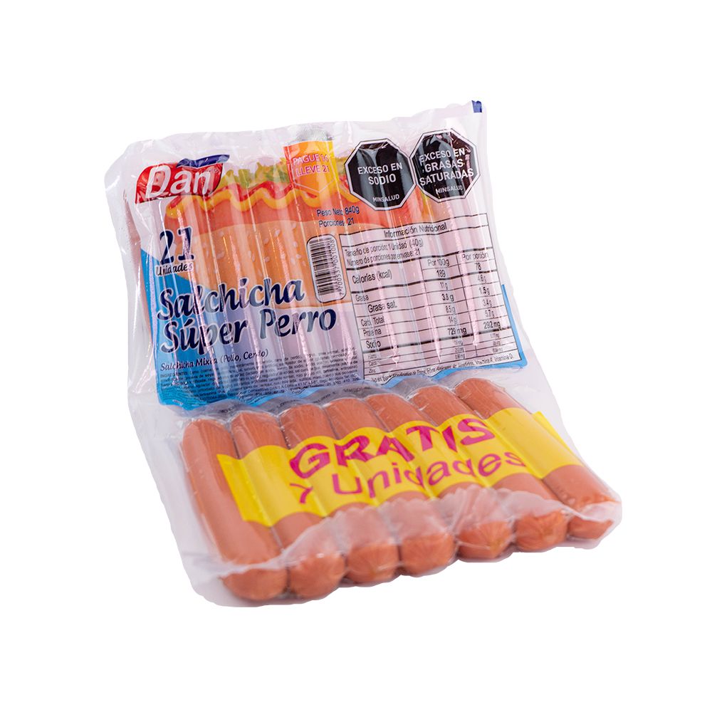 Salchicha DAN súper perro + 7und (840  gr) img #3