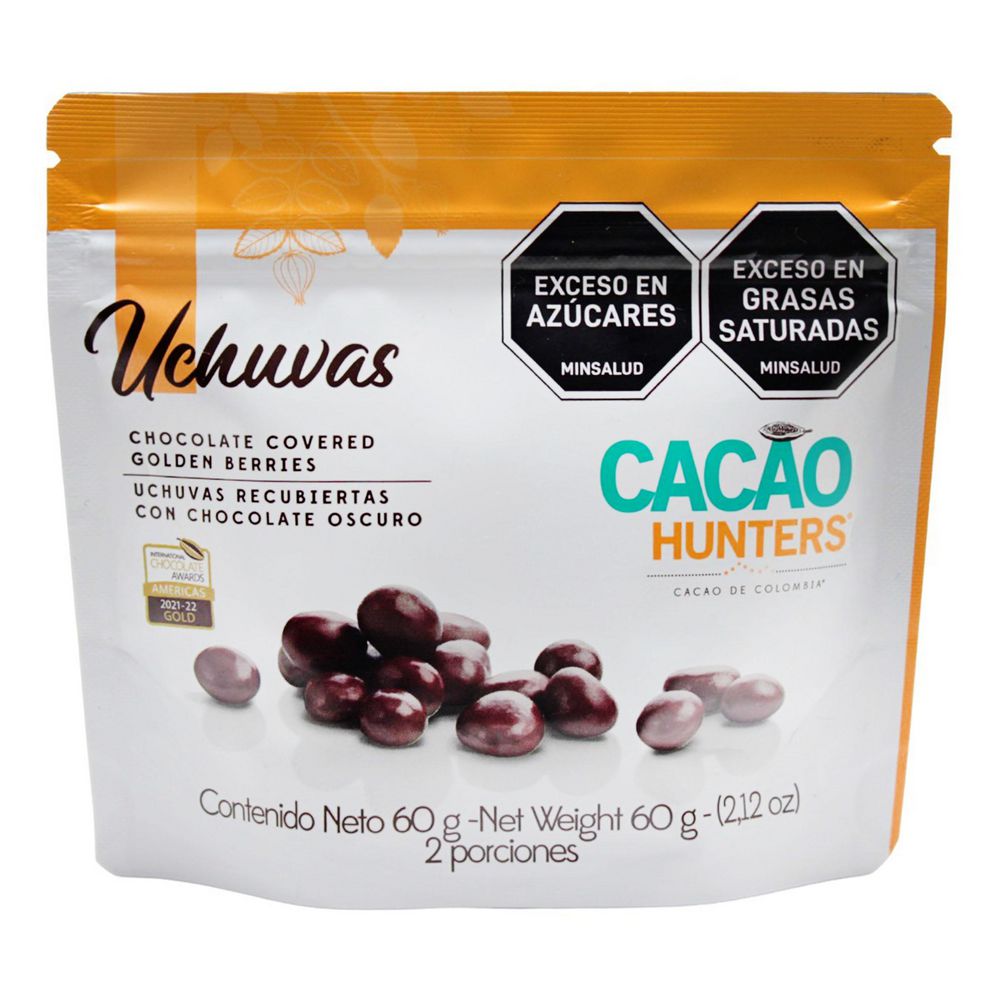 Uchuvas CACAO HUNTERS RECUBIERTAS CHOCOLATE OSCURO (60  gr) img #1