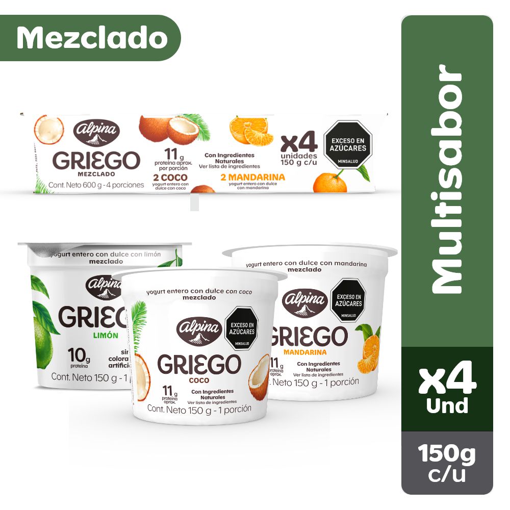 Yogurt griego ALPINA coco mandarina (600  ml) img #1