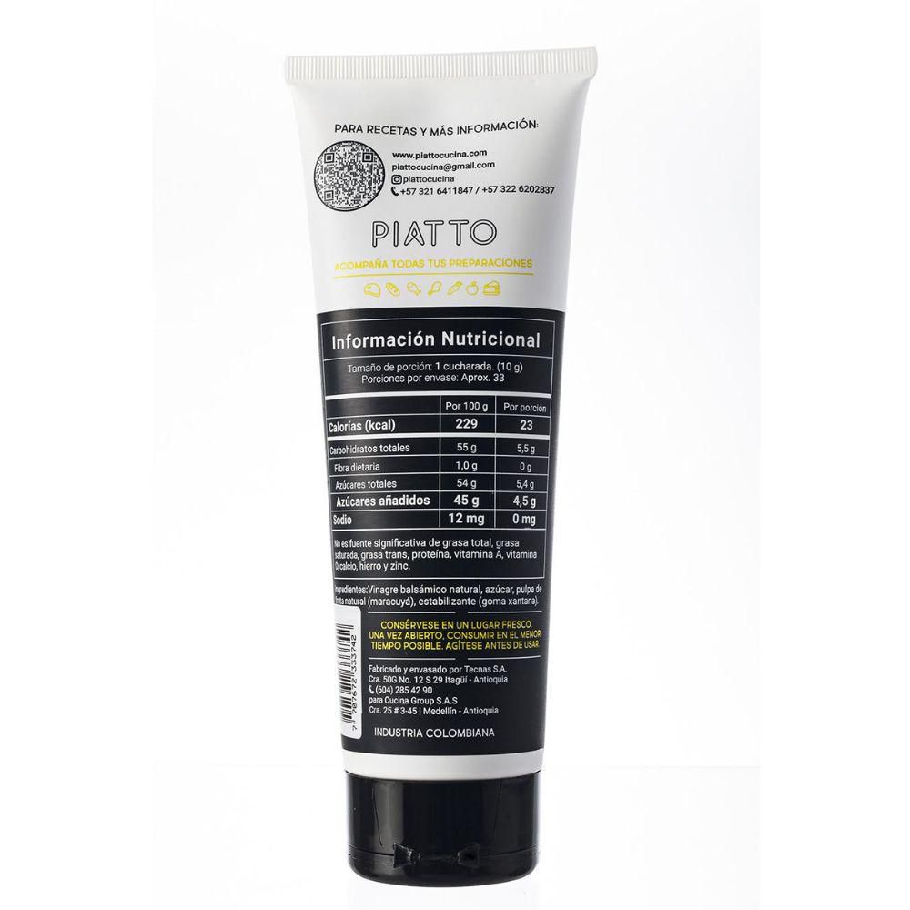 Vinagre balsámico PIATTO reducción maracuyá 100% natural (330  gr) img #2