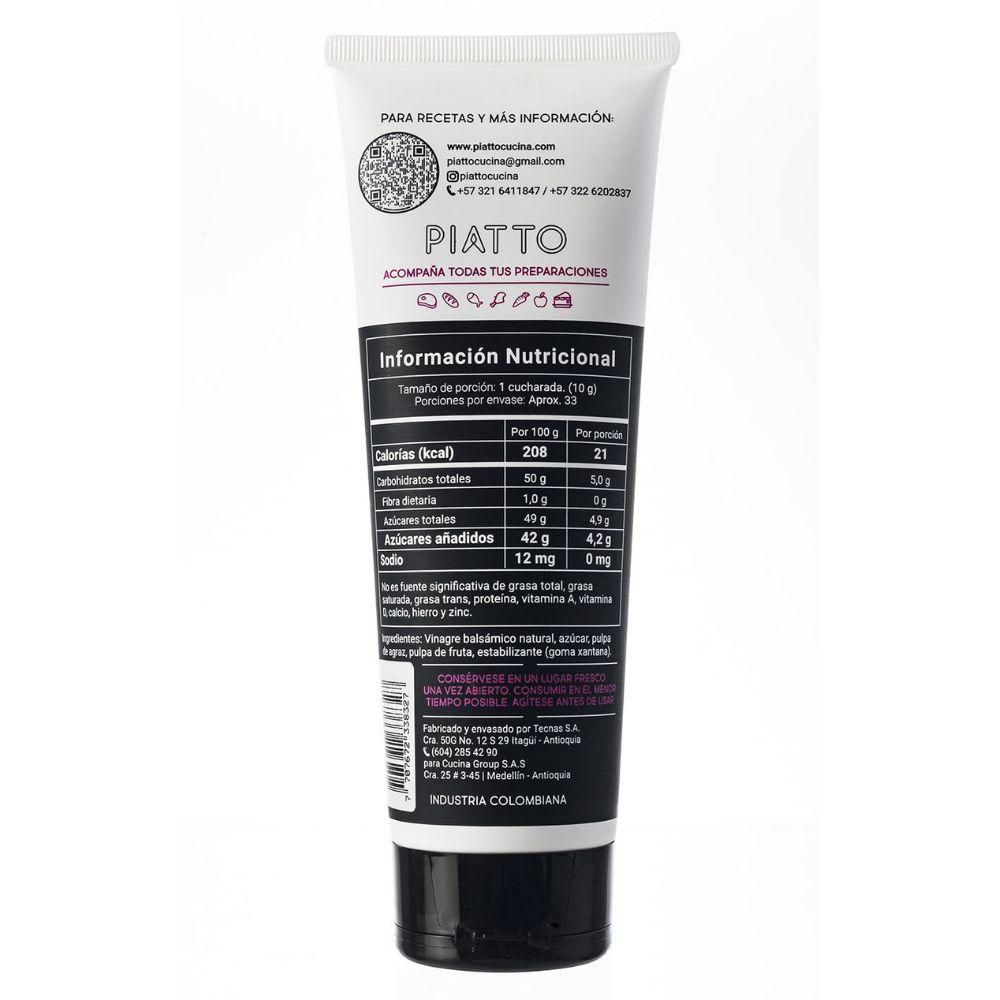 Vinagre balsámico PIATTO reducción agraz 100% natural (330  gr) img #2