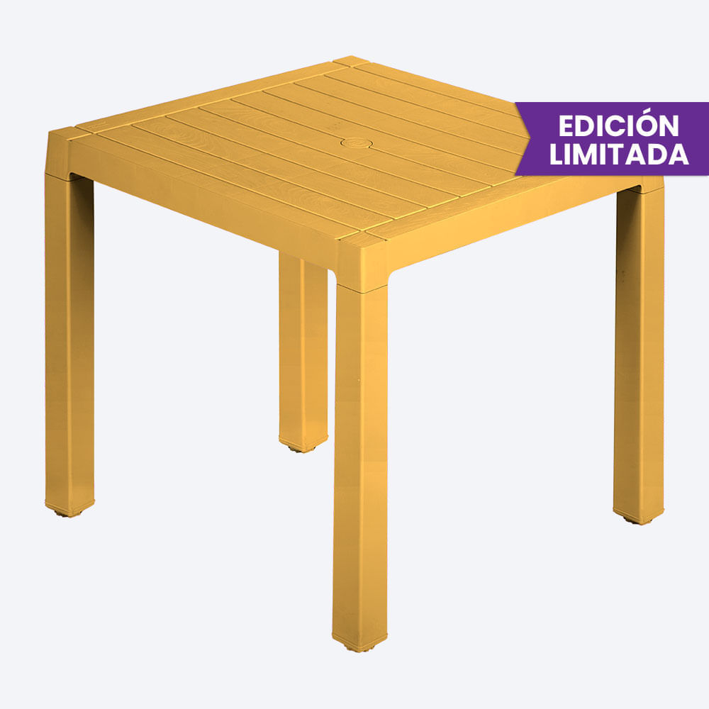 Combo Comedor Barú Trendy 1 Mesa Amarilla  4 Sillas Con Brazos Verdes img #2