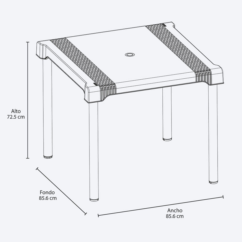 Combo Comedor Shia (1 Mesa + 4 Sillas Sin Brazos) img #3