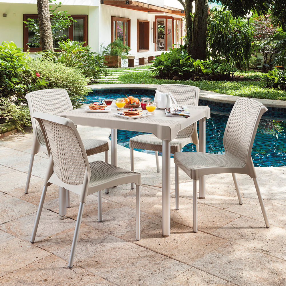 Combo Comedor Shia (1 Mesa + 4 Sillas Sin Brazos) img #1