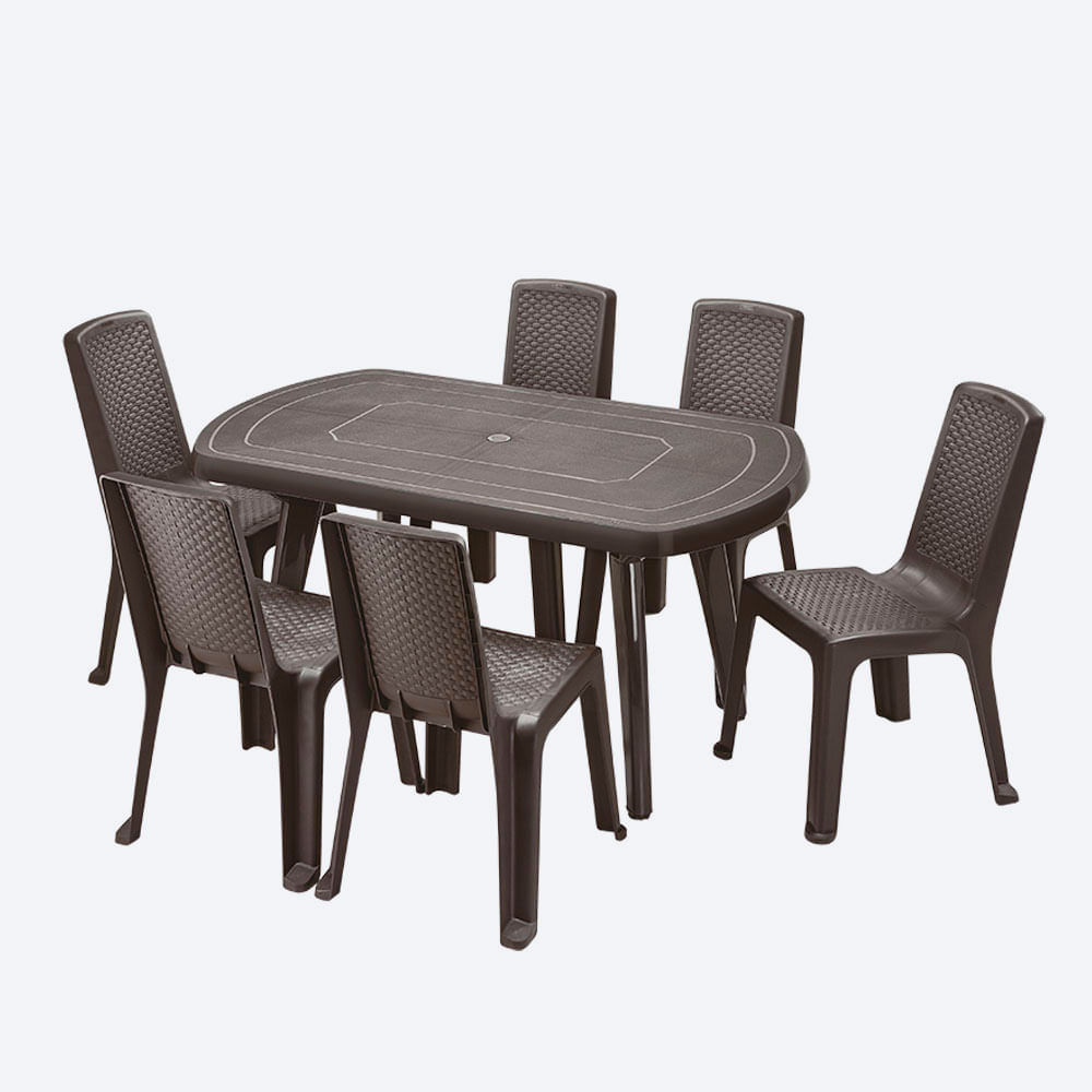 Combo Comedor Familiar Lotus (1 Mesa + 6 Sillas Sin Brazos) img #6