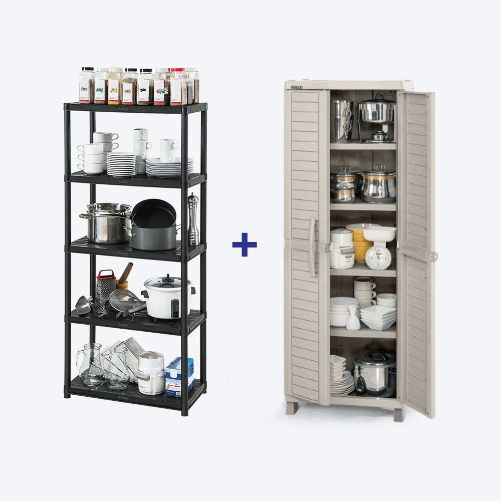 Combo Cocina Barú Armario Grande  Estante 5N 15" Taupe img #1
