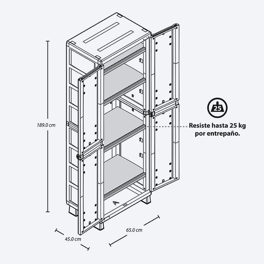 Combo Organizador Barú Armario Grande  Mueble Organizador Gris img #10