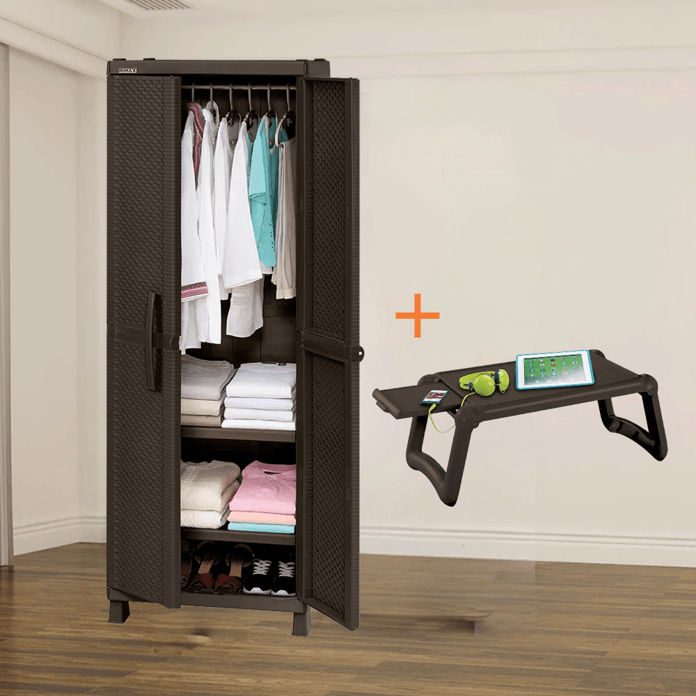 Combo Alcoba Rattan Armario Para Ropa  Mesa Personal Cama Wengue img #1