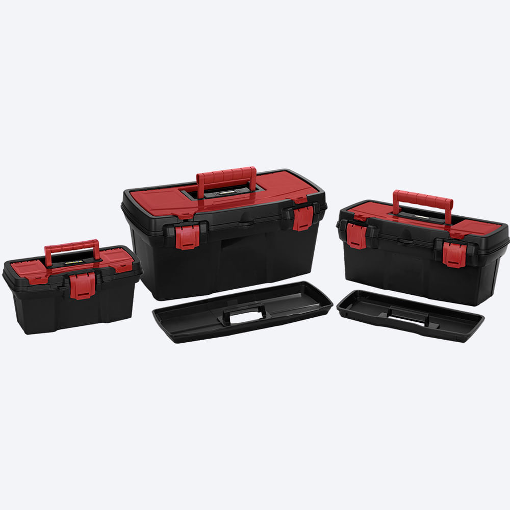 Caja Herramientas Combo 19" + 16" + 11" Apilable Cerradura Plástica img #2