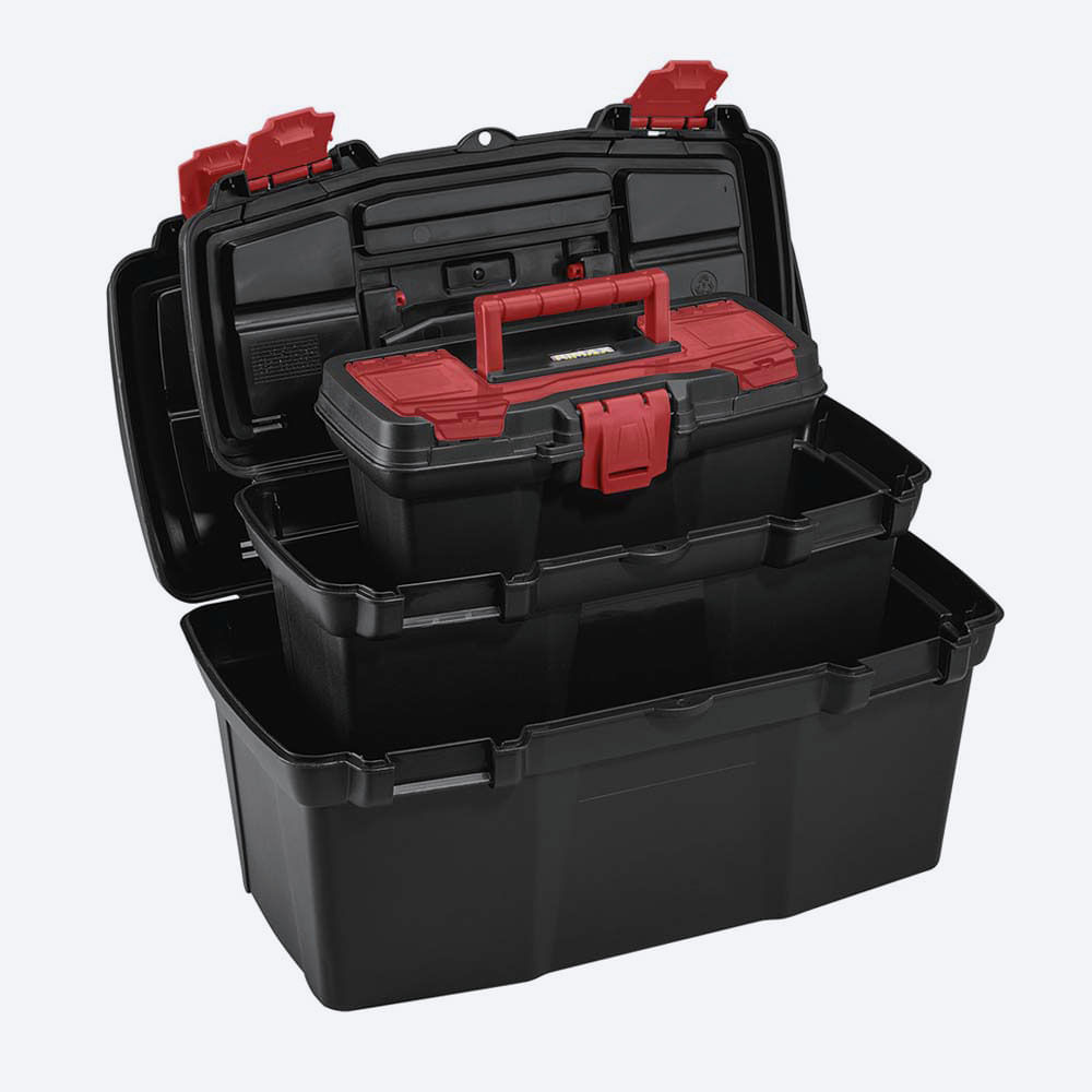 Caja Herramientas Combo 19" + 16" + 11" Apilable Cerradura Plástica img #3