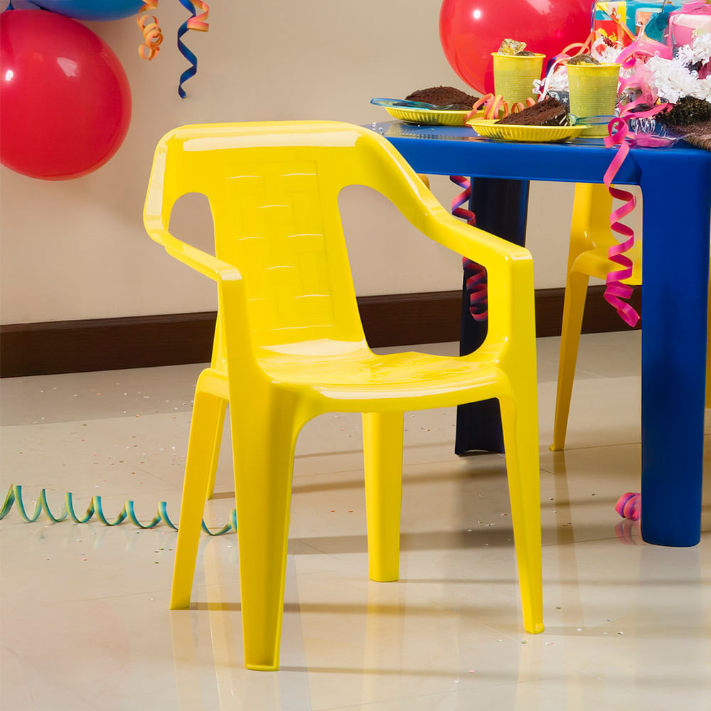 Combo Infantil 1 Mesa  4 Sillas Amarilla img #5
