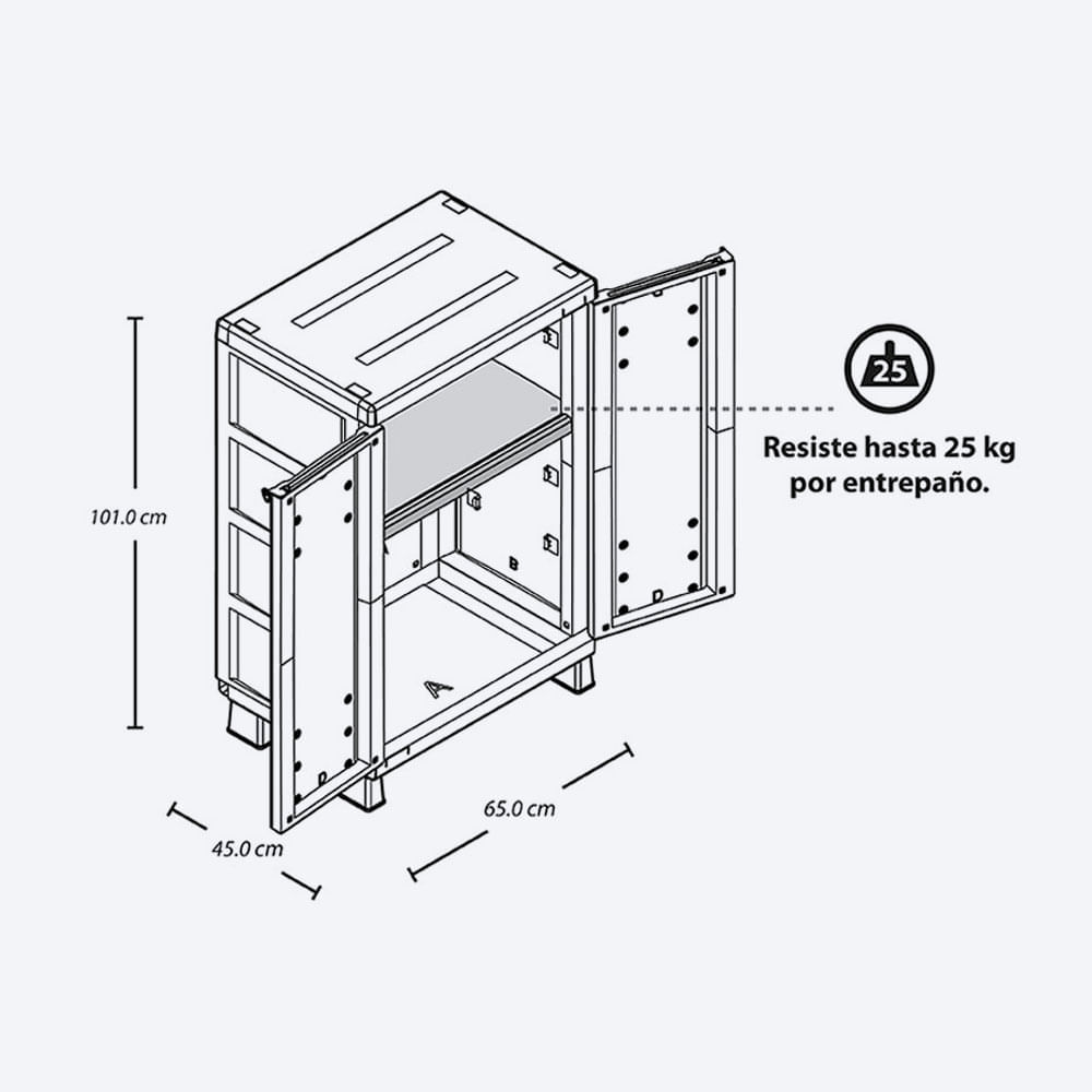 Combo Comedor Barú  (1 Mesa + 4 Sillas Sin Brazos + Armario Mediano Barú) img #9