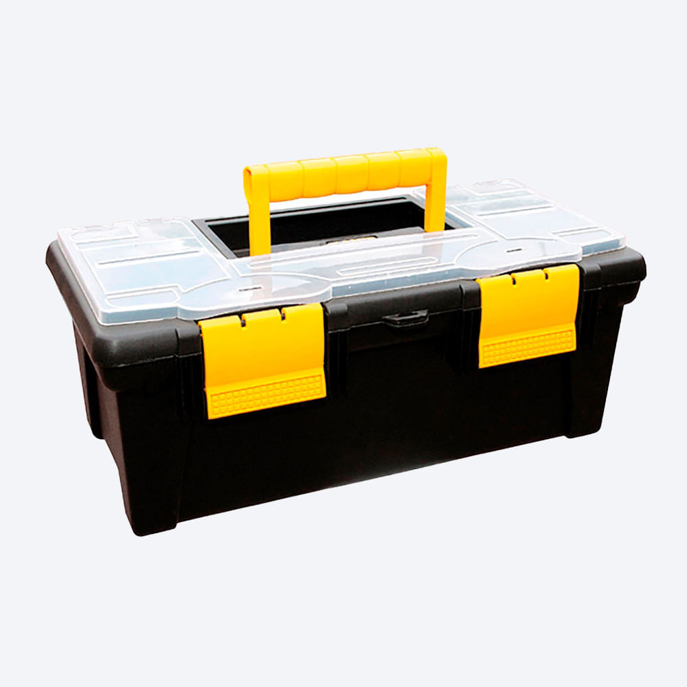 Caja Herramientas 16" con Tapa Organizadora Cerradura Plástica img #3