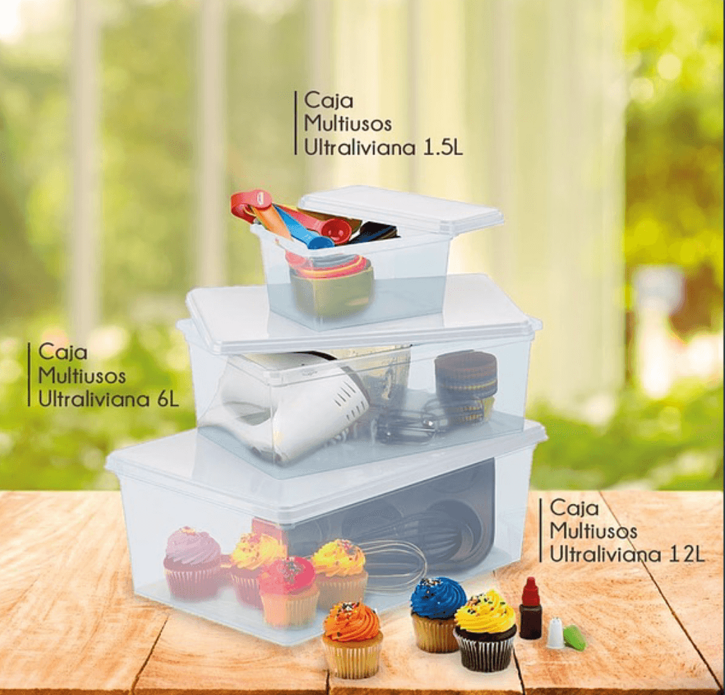 Combo Organización Caja Ultraliviana 1.5 Lt  6 Lt  12 Lt img #1