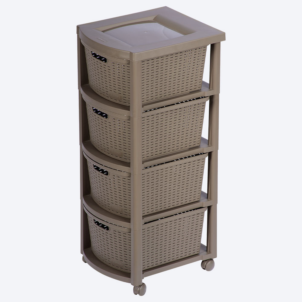 Cajonero Apariencia Rattan 4 Gavetas Altas img #3