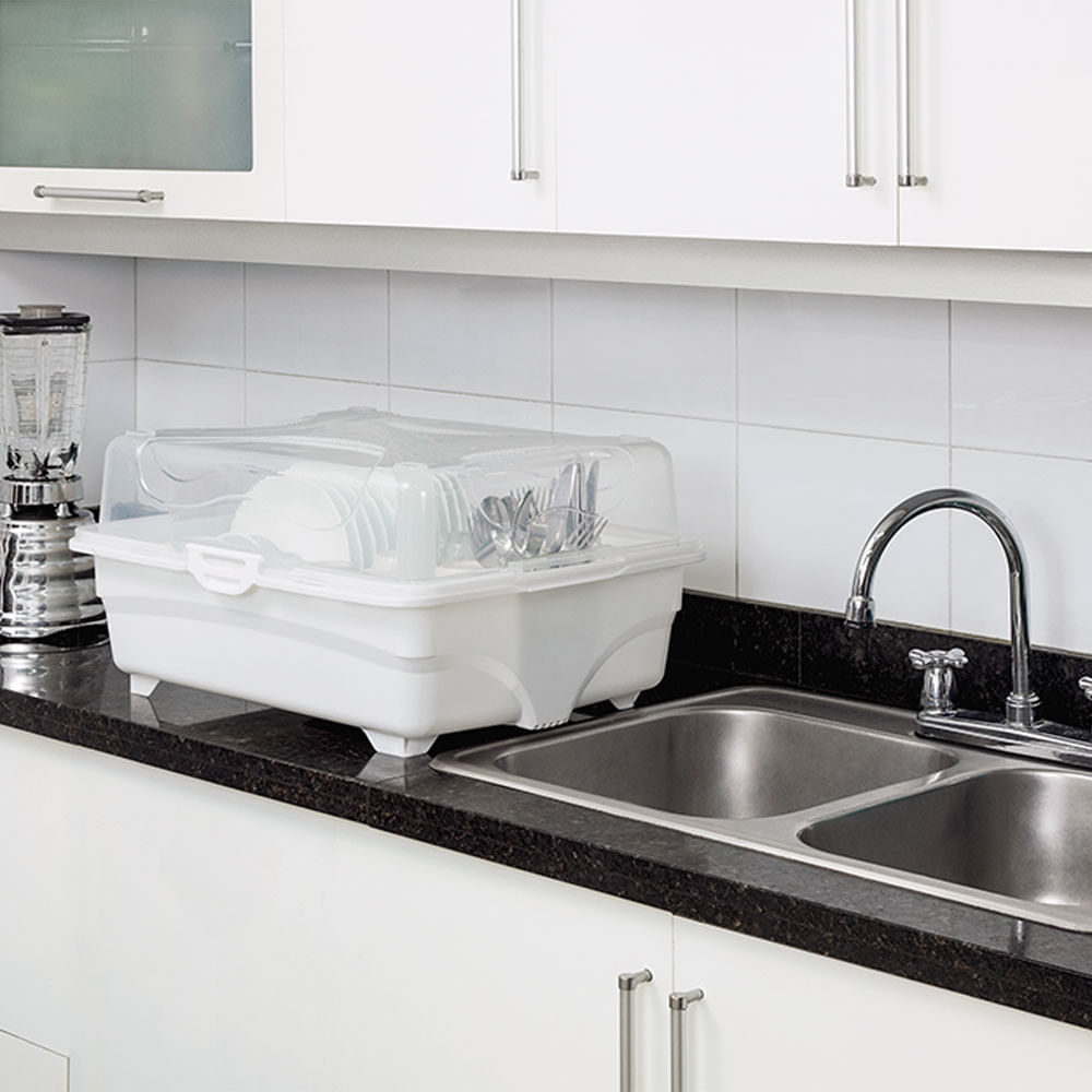 Combo Cocina Portavajilla Escurridor  Portarrollo Triple Blanco img #2