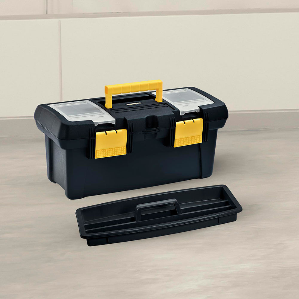 Caja Herramientas 18" con Tapa Organizadora Cerradura Plástica img #1