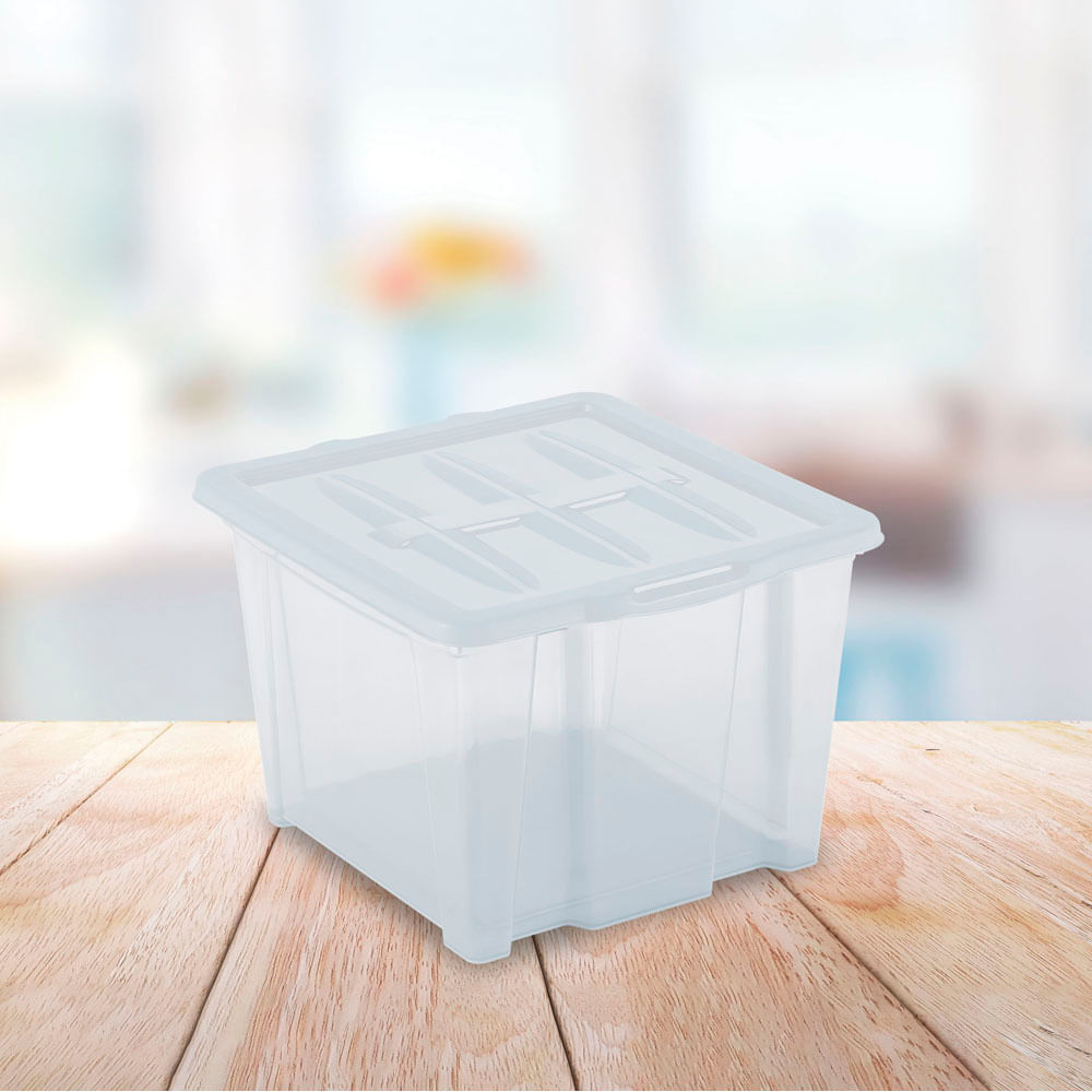 Combo organiza Todo Cajón Móvil 120 Litros   3 Cajas Apilable de 30 Litros  Gris Hielo img #7