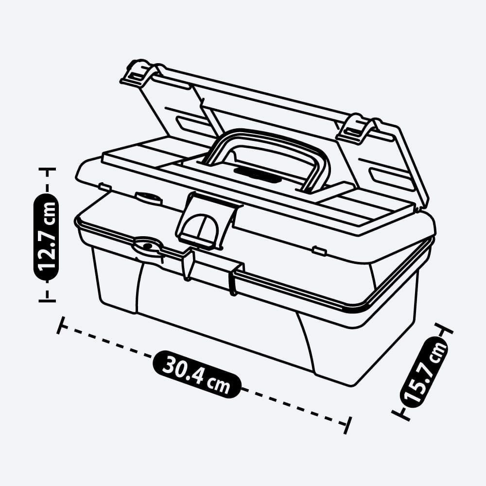 Caja Herramientas 12" con Tapa Organizadora Cerradura Plástica img #4