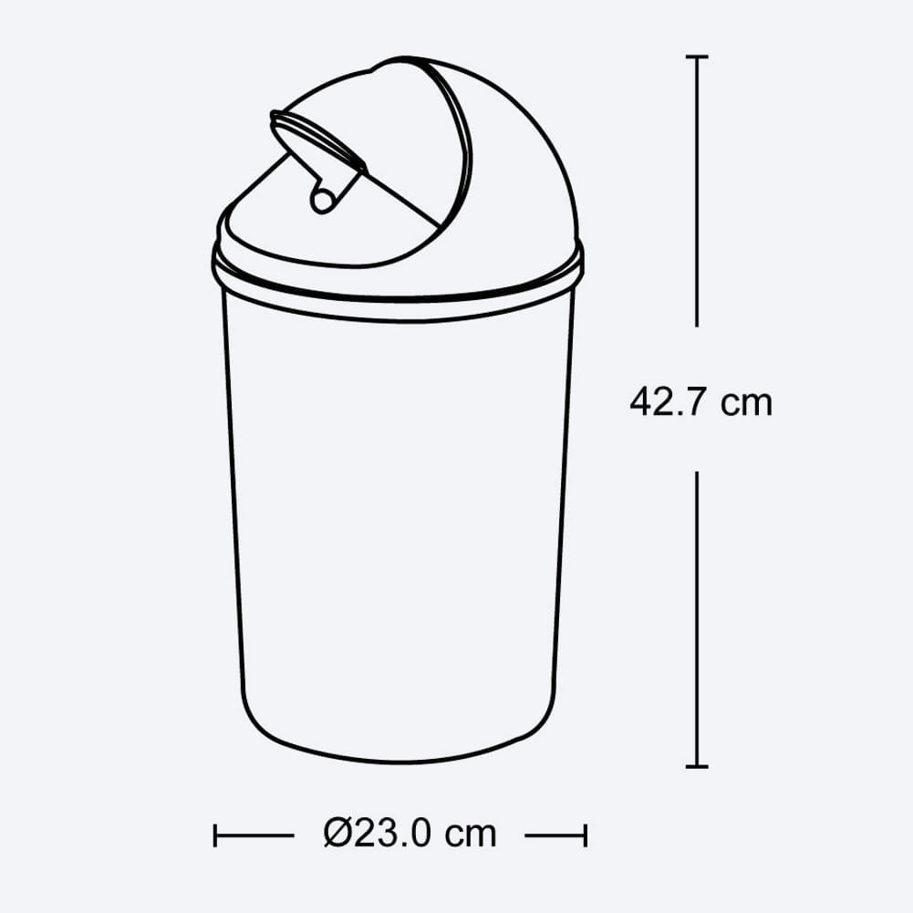 Papelera Tapa Móvil 10 Litros In Mold img #3