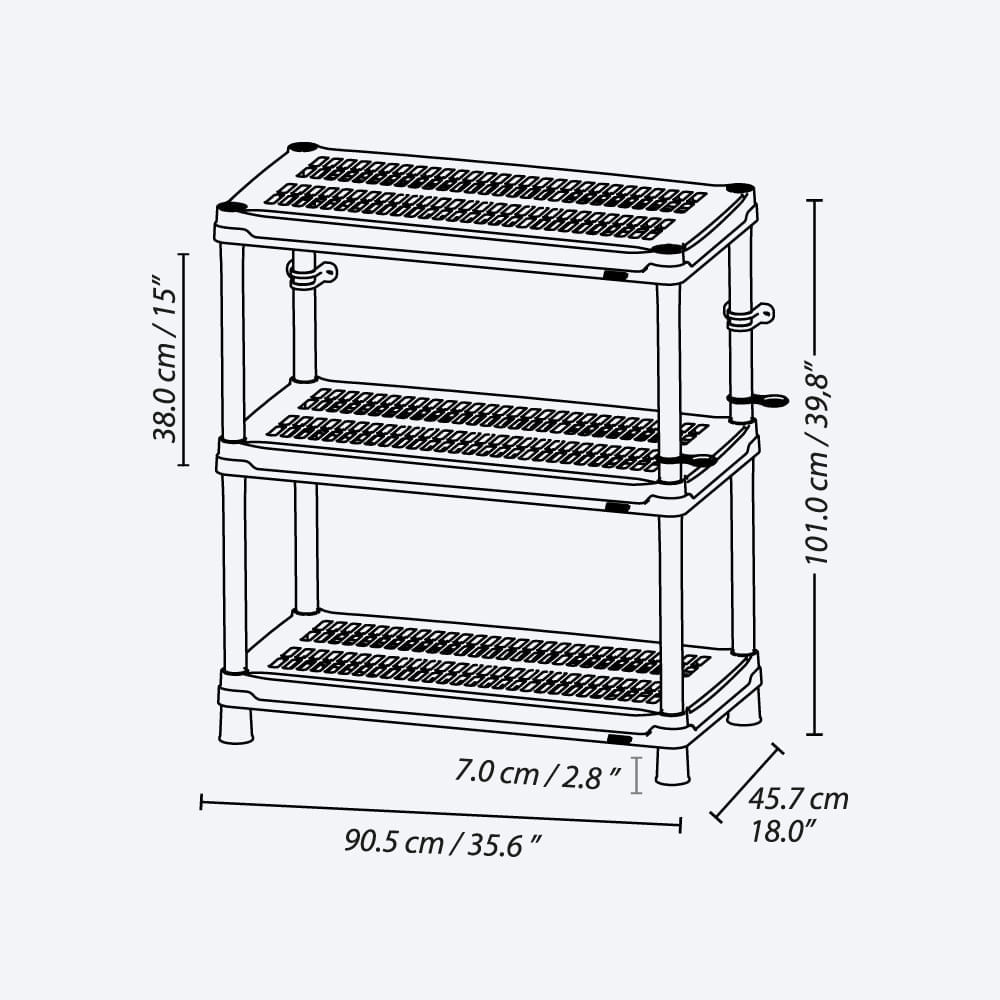Estantería multifuncional de 3 Niveles Ventilada 18" img #5