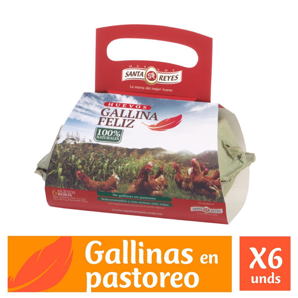Huevos AA GALLINA FELIZ rojo (6  und) img #1