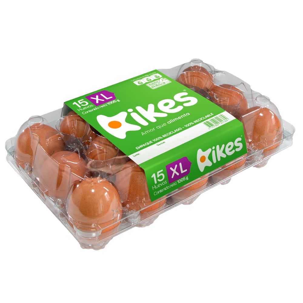 Huevos AAA KIKES rojo pet (15  und) img #2