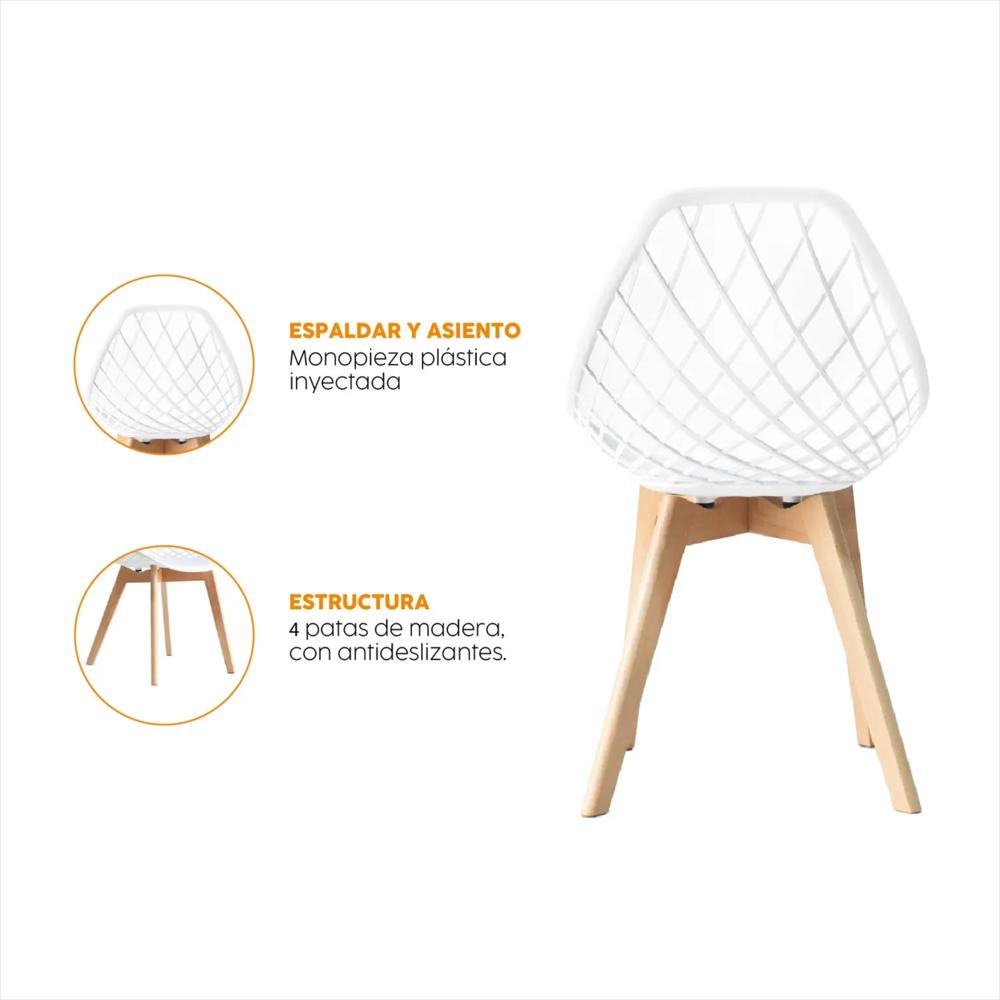 Silla Turia, Color Blanco img #2