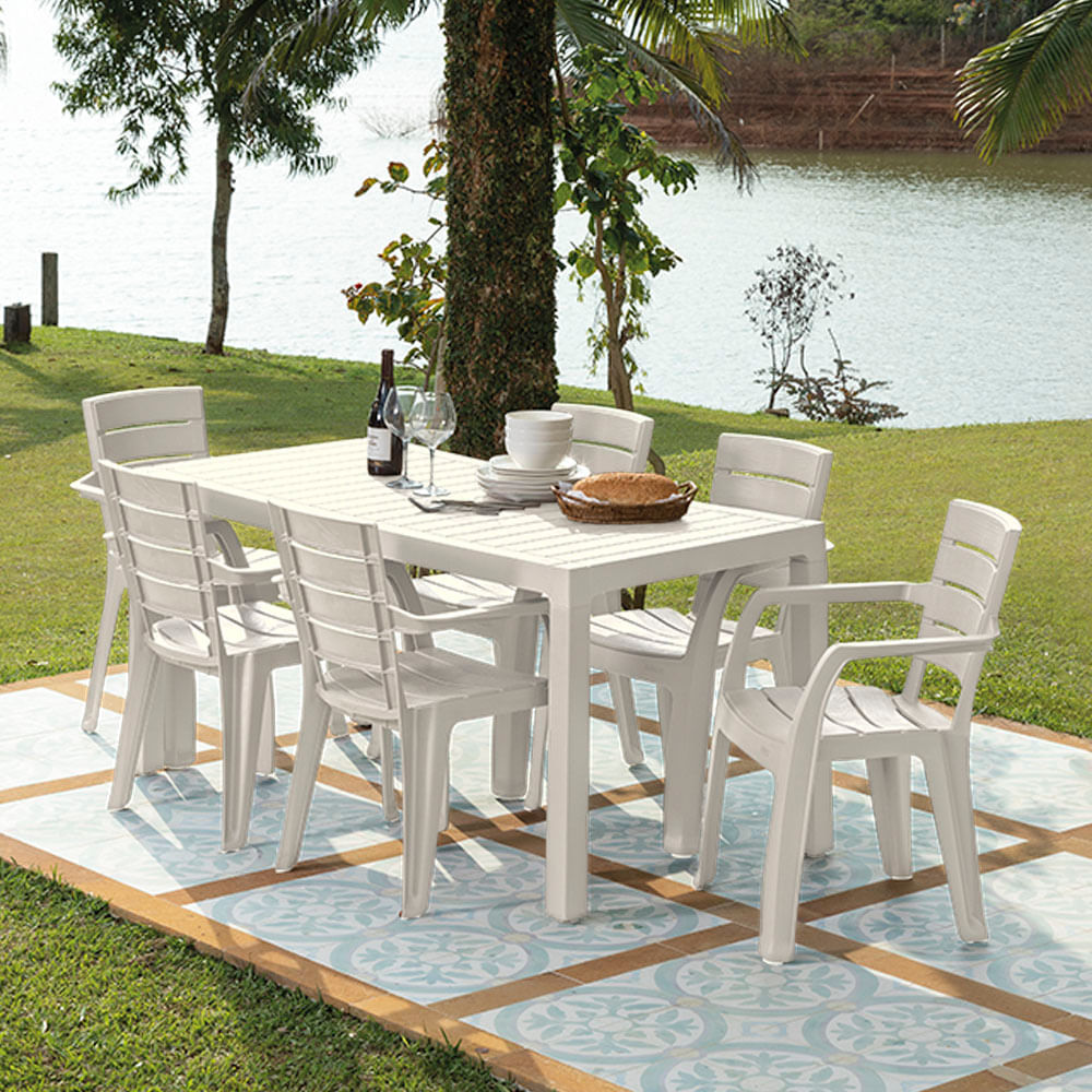 Combo Comedor Familiar Barú  (1 Mesa + 6 Sillas Con Brazos) img #1
