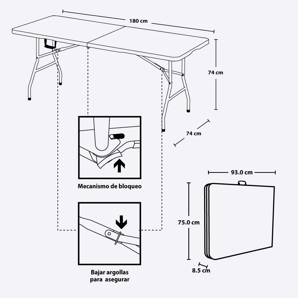 Combo Banquetero Mesa Banquetera  6 Sillas Eterna Sin Brazos Blanco Arena img #7