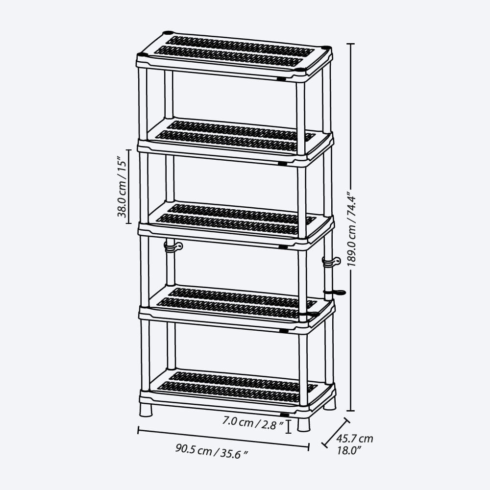 Estantería multifuncional de 5 Niveles Ventilada 18" img #7