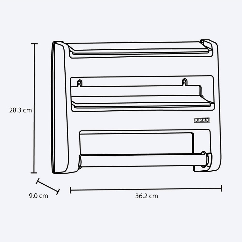 Combo Cocina Portarrollo Triple  Canasta Móvil Rectangular Blanco img #7