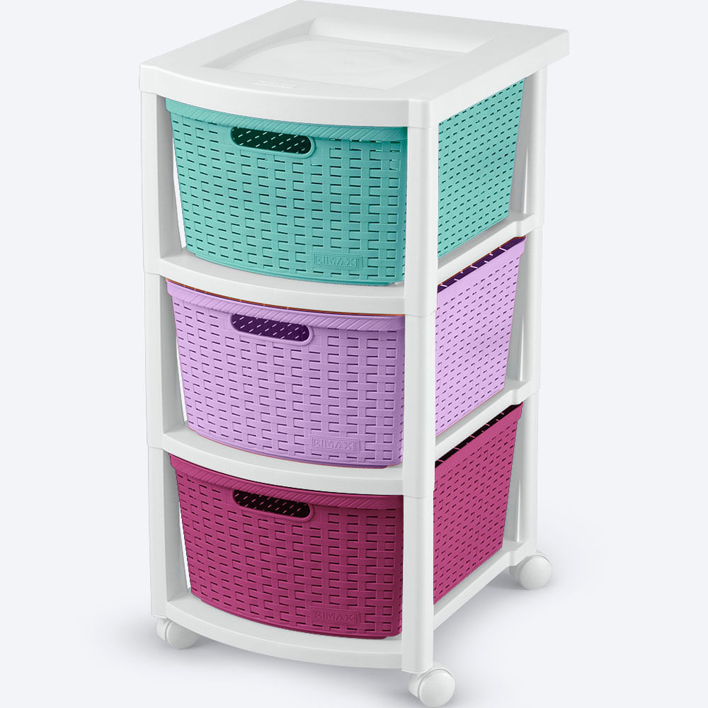 Cajonero Apariencia Rattan 3 Gavetas img #2