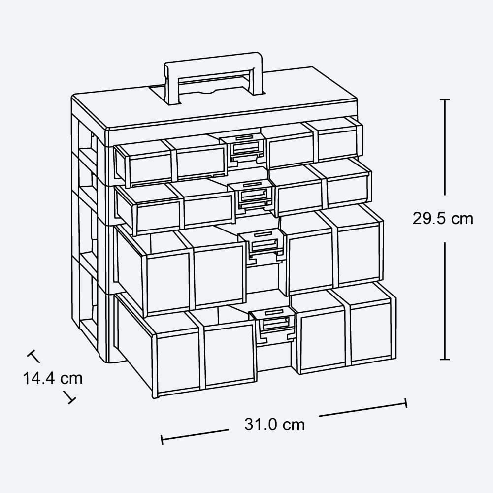 Caja Organizadora Modular Gavetas 2x40 + 2x80 Milímetros img #3