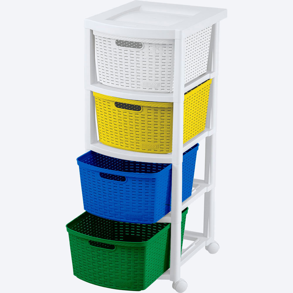 Cajonero Apariencia Rattan 4 Gavetas Altas img #2