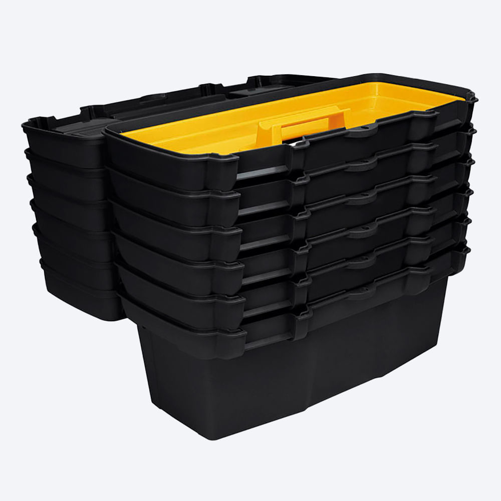 Caja Herramientas 16" Apilable con Tapa Organizadora Cerradura Plástica img #4