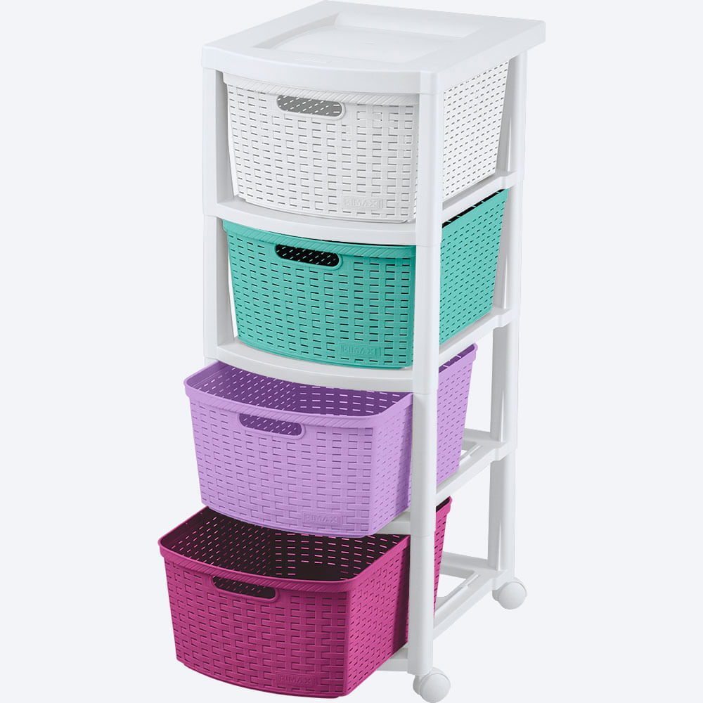 Cajonero Apariencia Rattan 4 Gavetas Altas img #2