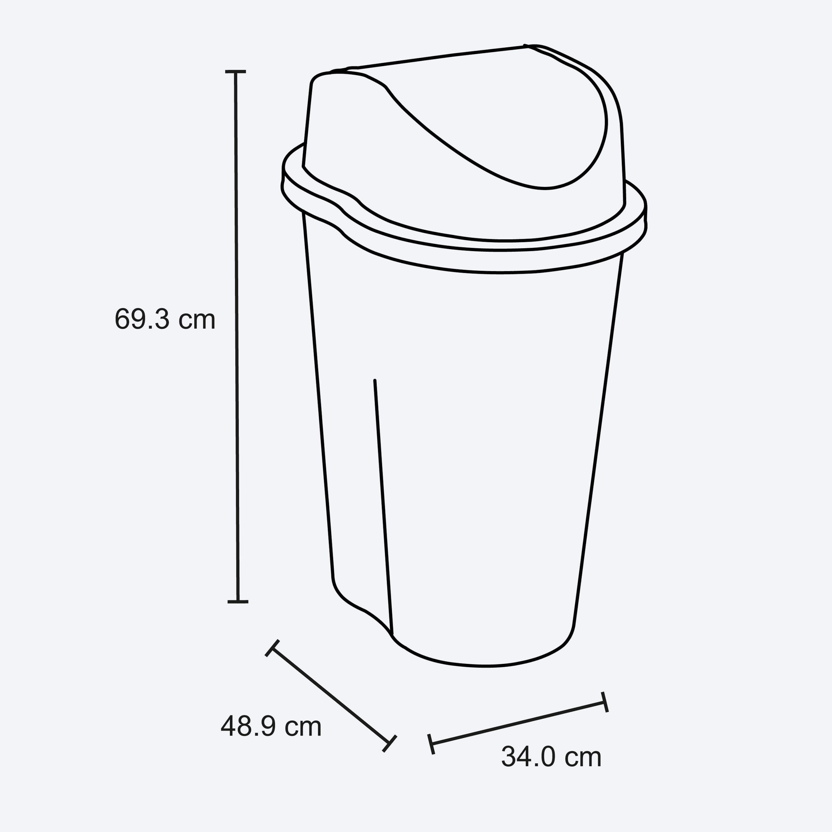 Papelera Style Tapa Vaiven 50 Litros img #2
